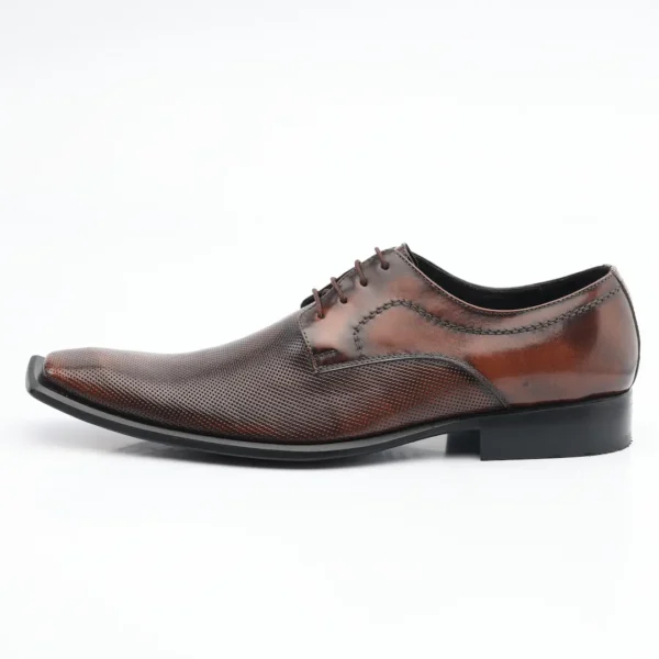 5658 ZAPATO AMARRAR REPUJADO PUNTOS CUERO RIVIERA (BRILLANTE) SUELA CUERO - Imagen 2
